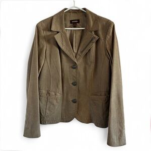 Danier Suede Leather 3-Button Blazer Jacket Large